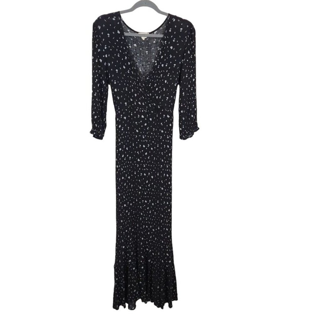 Orange Creek Ditsy Floral Maxi Dress in Black‎ - Size Large